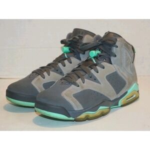 Nike Air Jordan Retro 6 Green Glow Size 6.5Y Cement Grey 543390-005